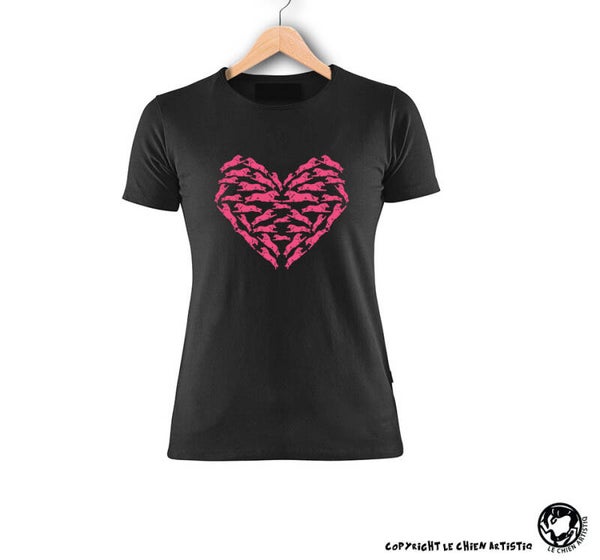 Australian Shepherd AGILITY ! "SILHOUET" T-shirt > Dames of Unisex model