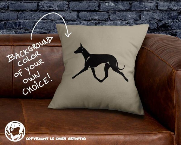 Peruaanse Naakthond groot ! kussen SILHOUET ! achtergrond kleur naar keuze !