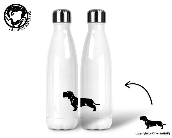 Teckel Ruwharig ! silhouet ! thermosfles 500ml