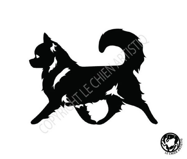 Chihuahua langharig ! vinyl sticker