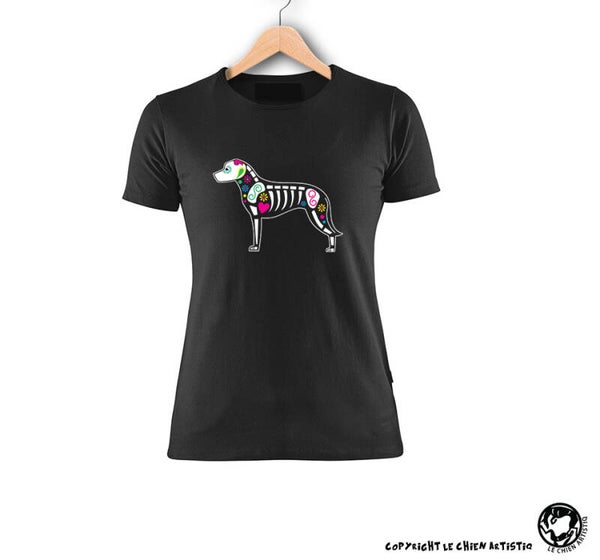 American Staffordshire Terrier  ! "SUGAR SKULL" T-shirt > Dames of Unisex model