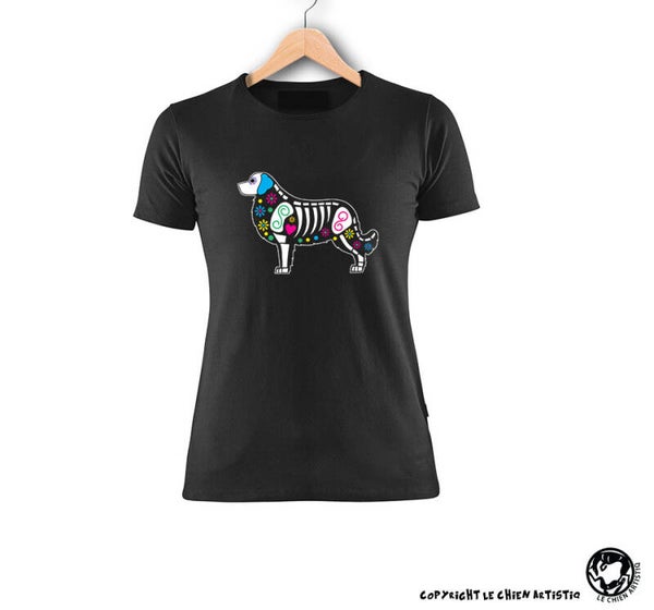 Australian Shepherd ! "SUGAR SKULL" T-shirt > Dames of Unisex model