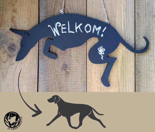 Weimaraner dravend ! Design Krijtbord!