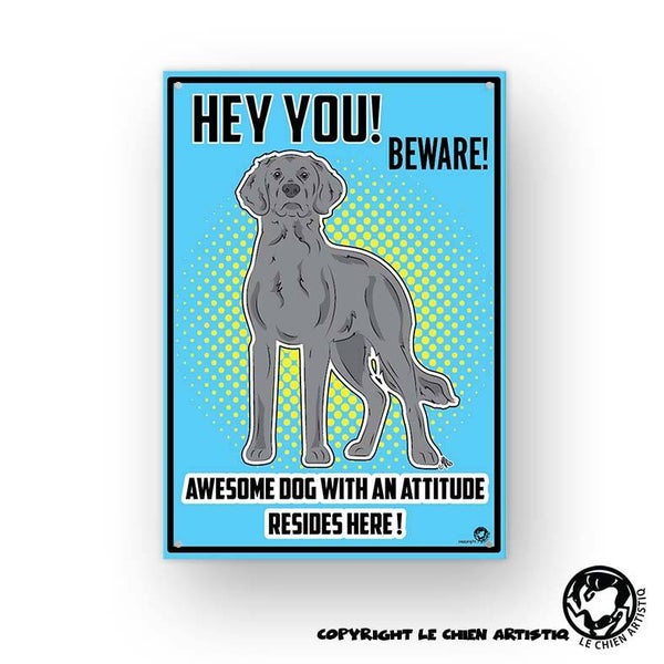 Weimaraner Langharig ! waakbord COMIC !
