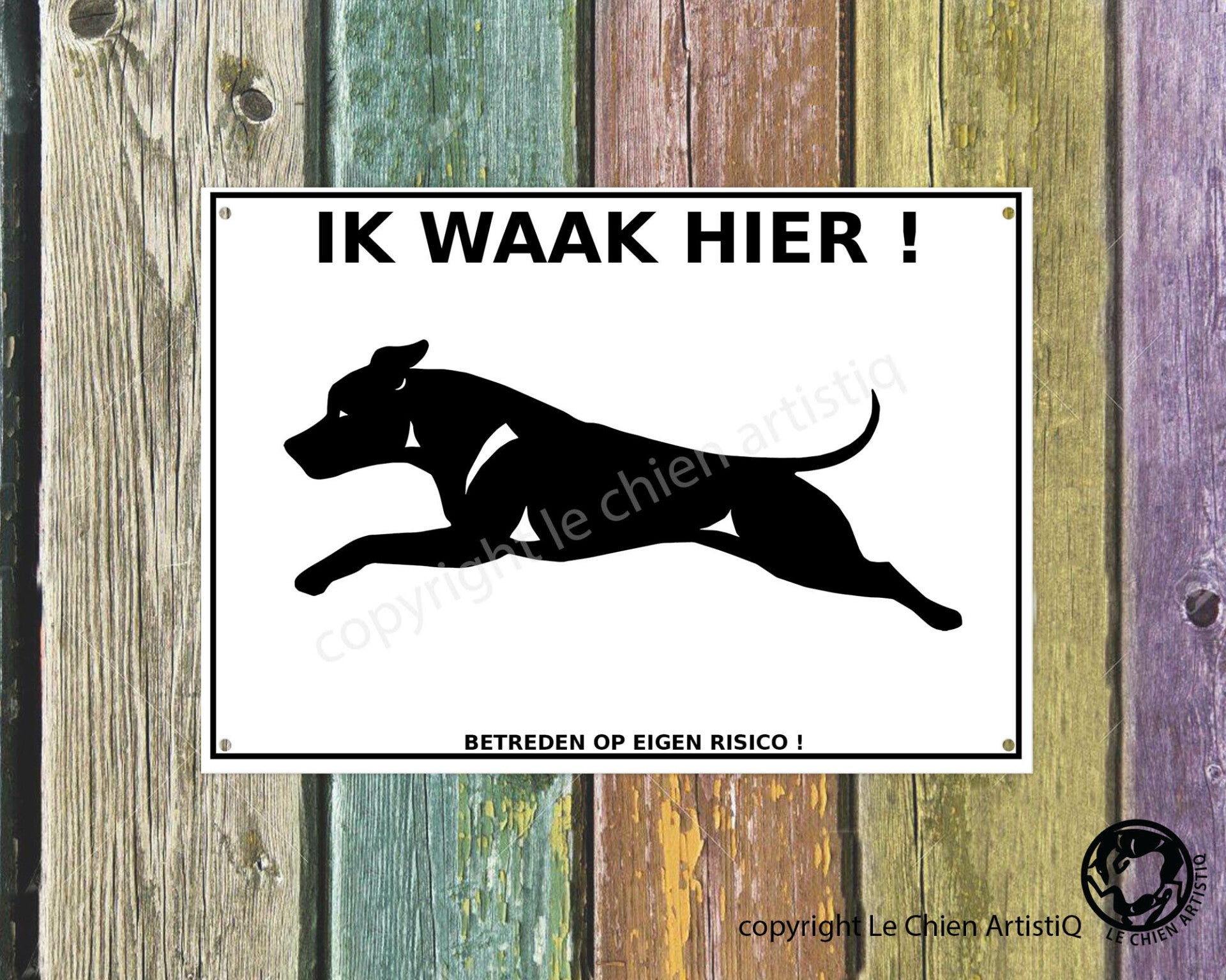 American Staffordshire Terrier ! silhouet ! waakbord ( ook in meervoud )