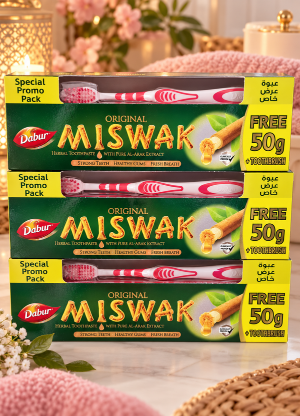 🌱 Dentifrice Miswak Grand format 120 gr + 50 gr avec brosse à dents incluse