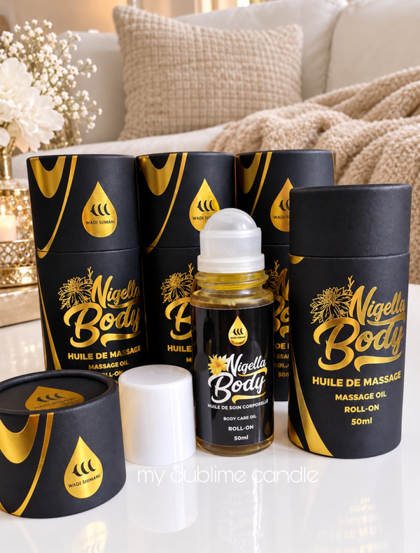 💚 Huile de massage à la nigelle (Nigella body) 50ml – Wadi Shibam 50 ml 💚