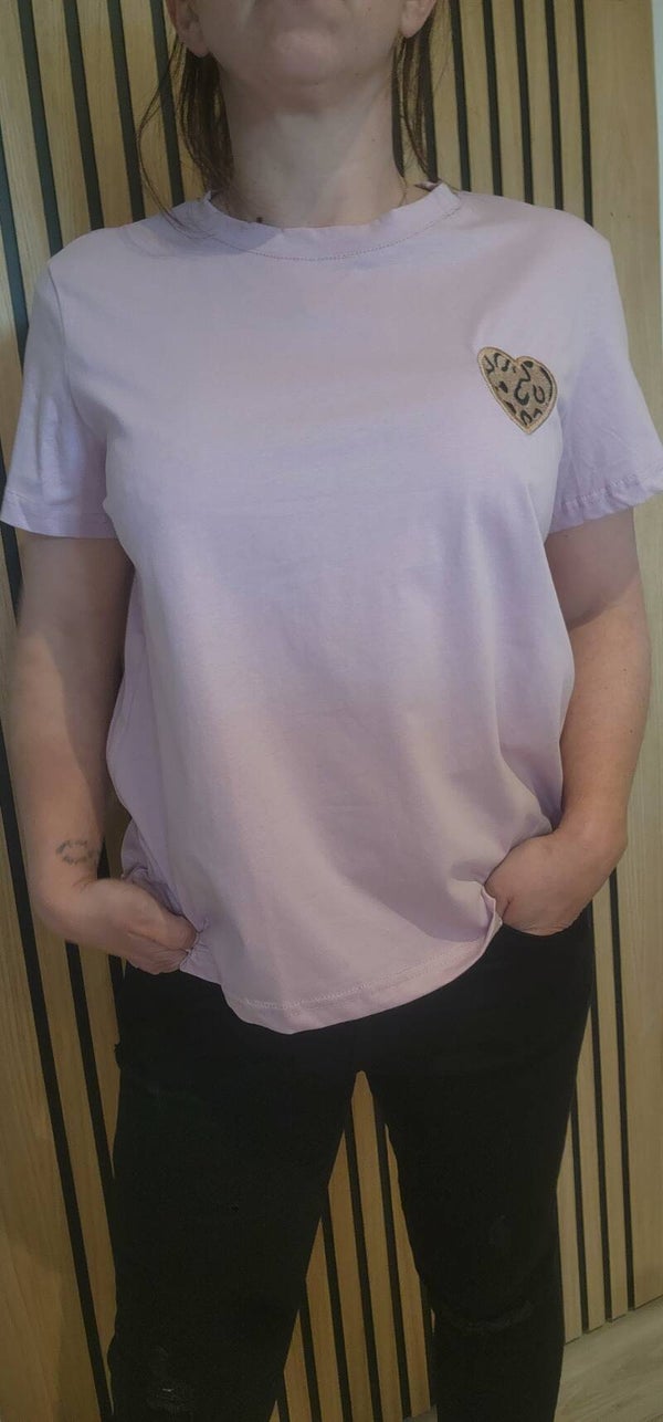 Tee shirt col rond Lilas
