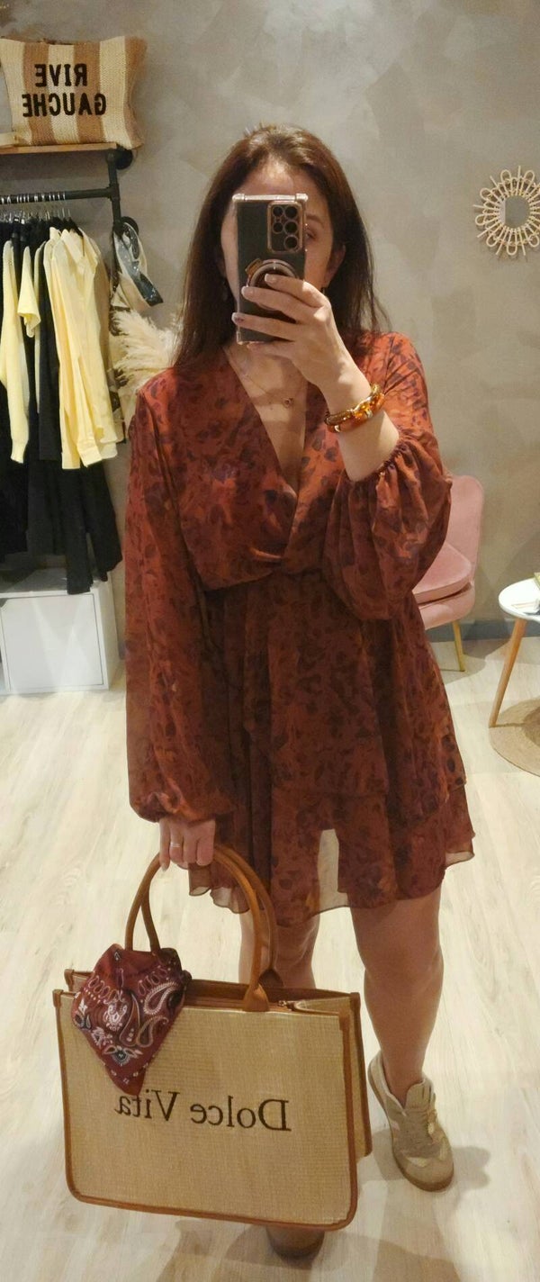 Robe cache coeur terra cota