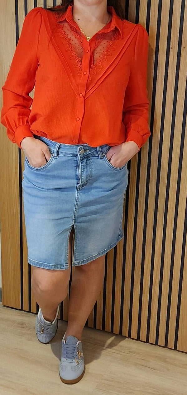 Jupe courte jeans bleu