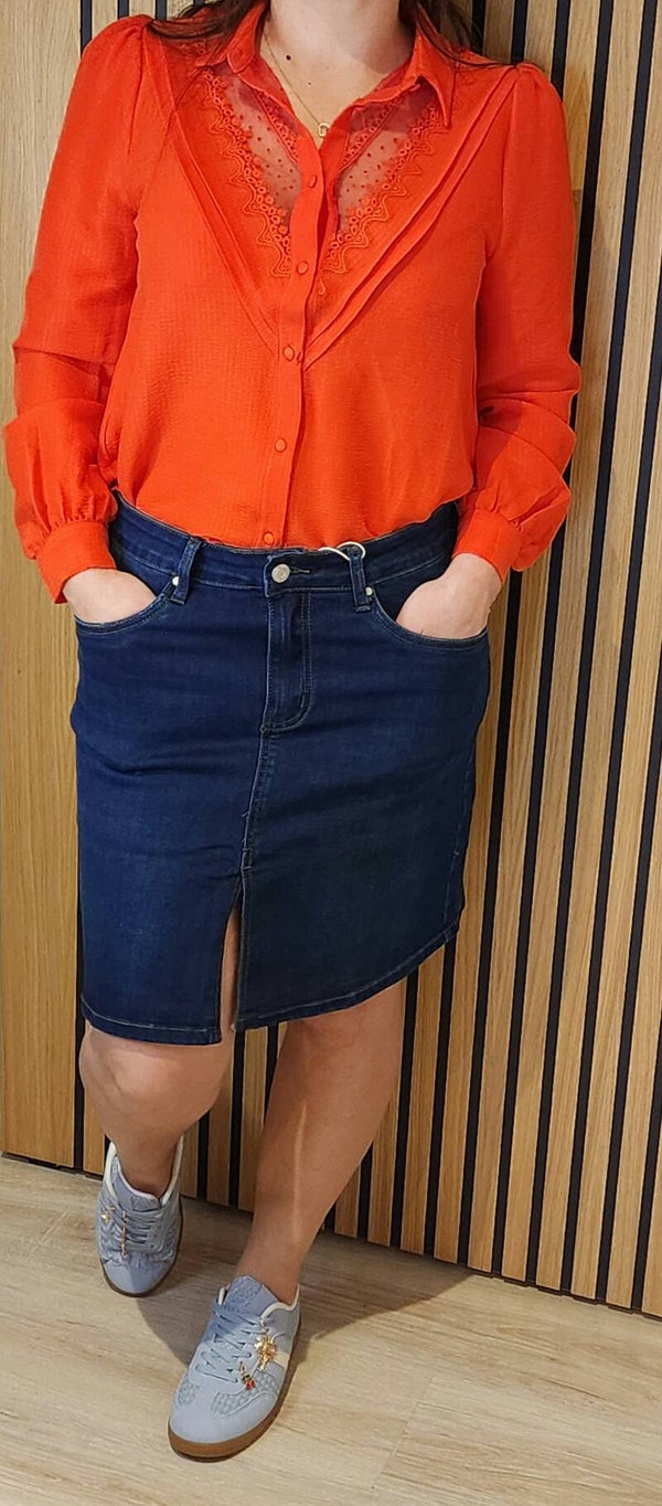 Jupe courte jeans brute
