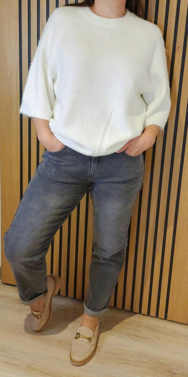 Pull manche courte Blanc
