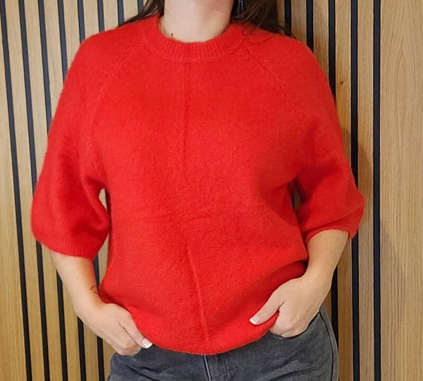 Pull manche courte rouge