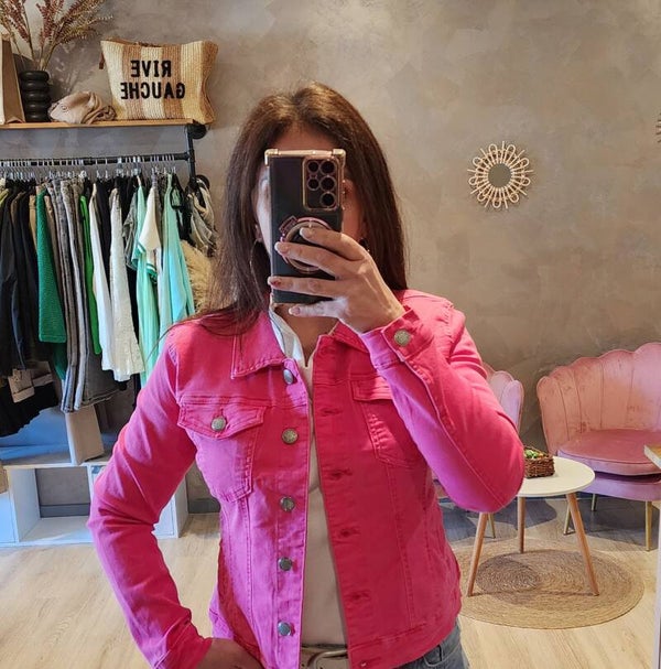 Veste jeans Fuschia