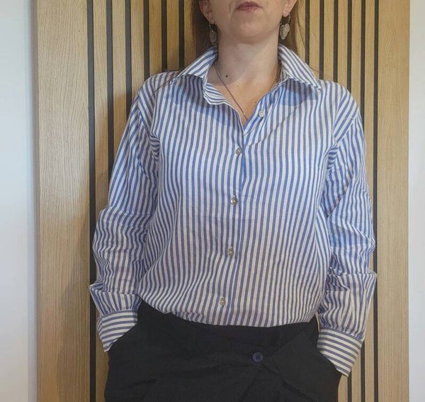 Chemise rayée bleu marine