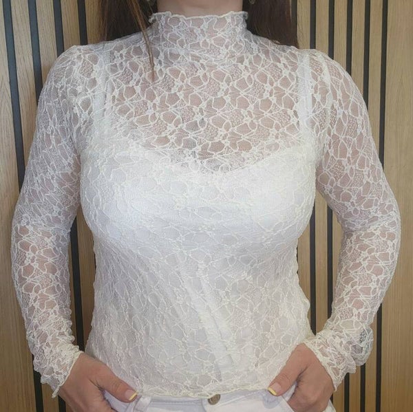 Top dentelle blanc