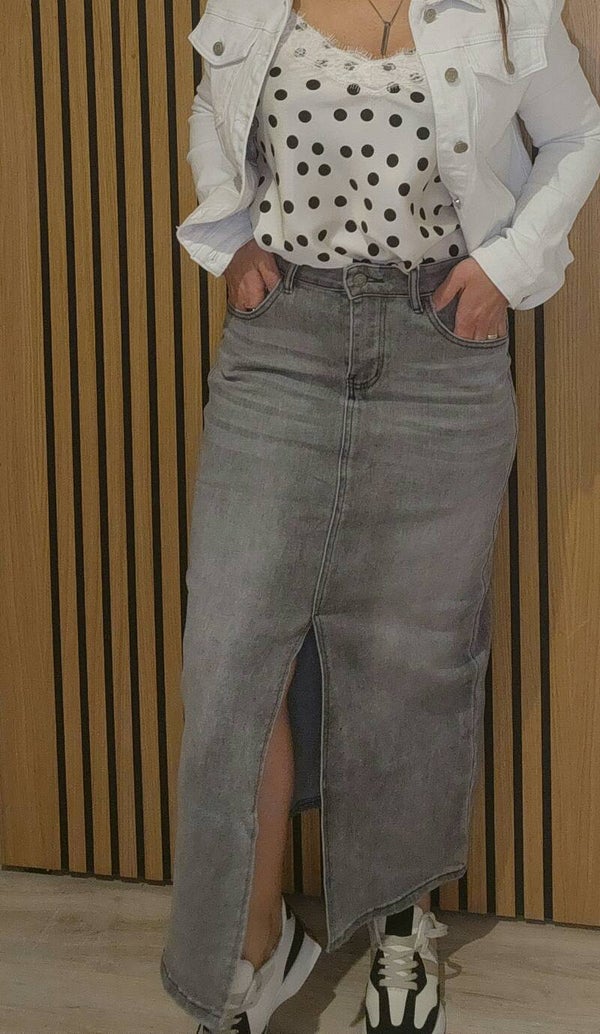 Jupe jeans grise
