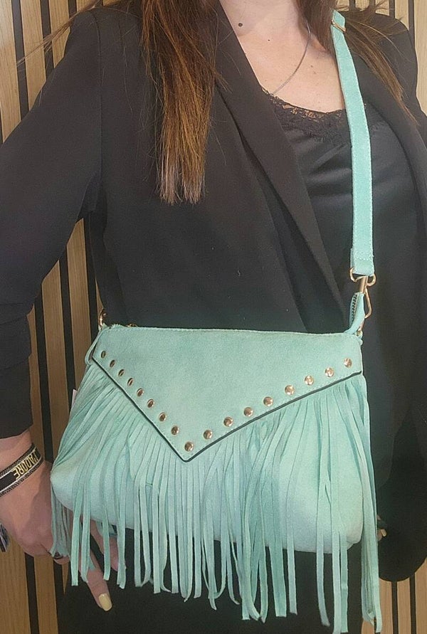 Sac frange vert d'eau
