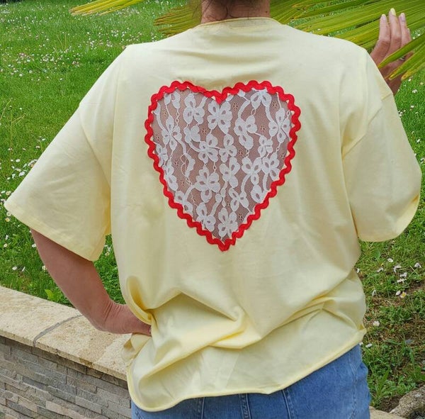 Tee Shirt Coeur Jaune