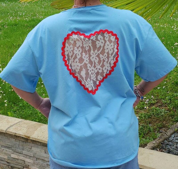 Tee Shirt Coeur Bleu