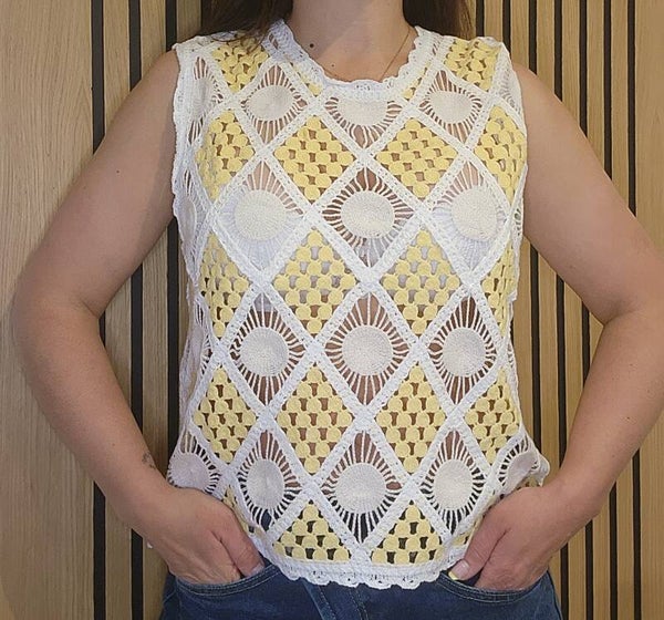 Haut crochet jaune