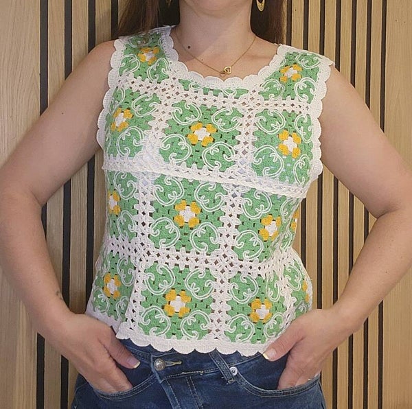 Haut crochet vert