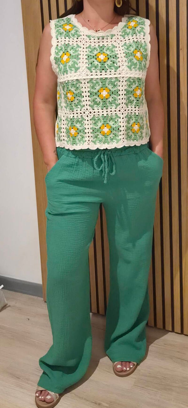 Pantalon gaze de coton