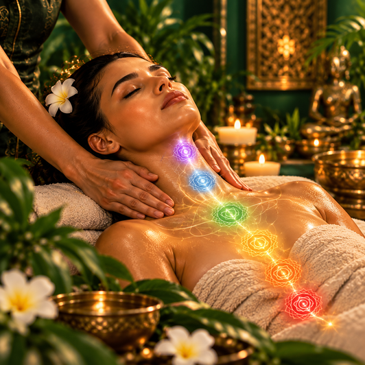Massage ayurvédique et point chakra à Nice - Green Beauty Center