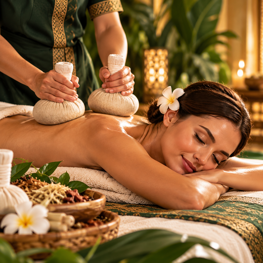 Massage aux pochons à Nice - Green Beauty Center