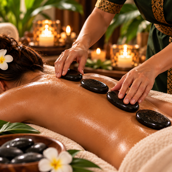 Massage chaud et enveloppant