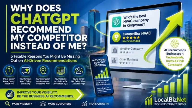 banner that asks, why does chatgpt recommend my competitor instead of me?