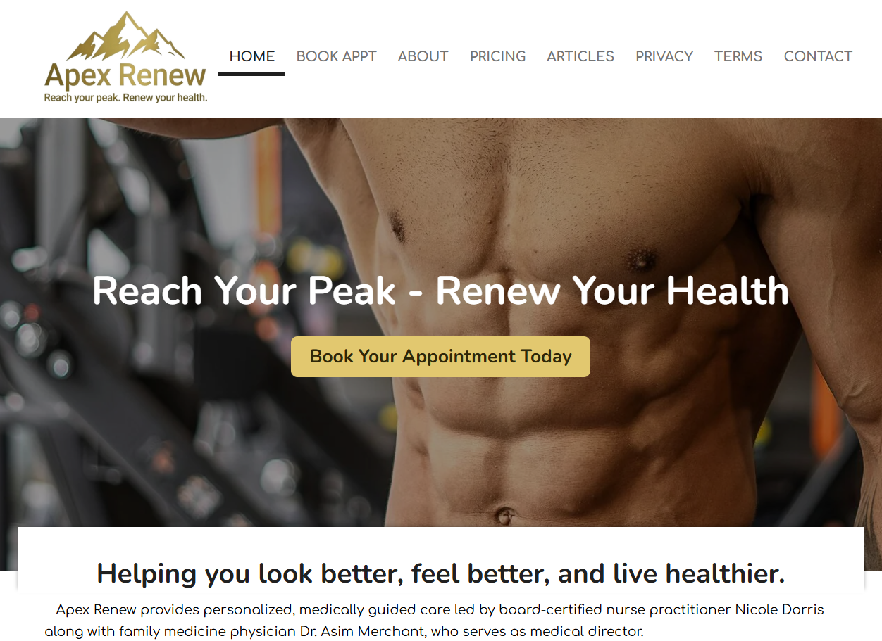 ApexRenew Home Page Screenshot