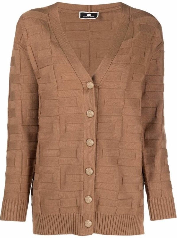Elisabetta Franchi FW ‘21: cardigan met ingedrukt logo