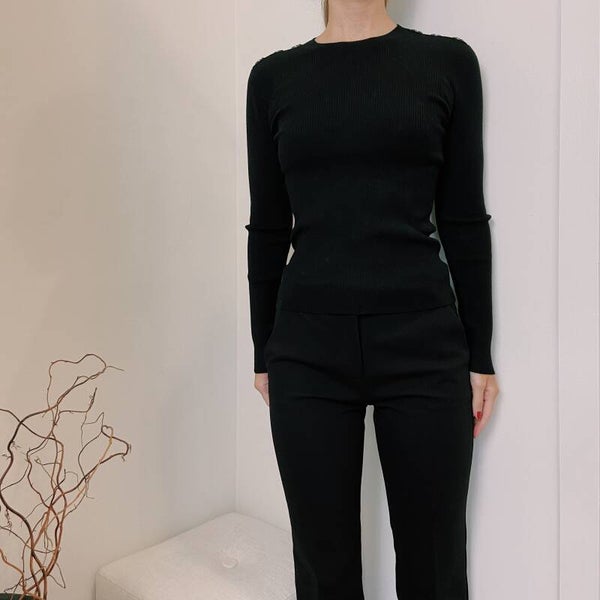 PINKO FW '21: rib gebreide trui met knopen