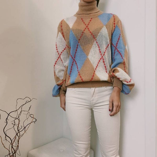 Boutique Moschino FW ‘21: mohair coltrui met ruiten