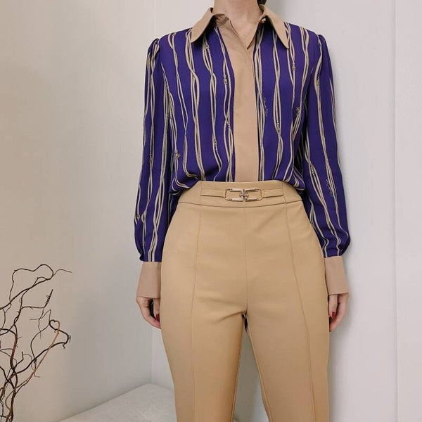Elisabetta Franchi FW ‘21: blouse met contrasterende details