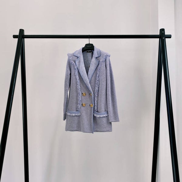 ELISABETTA FRANCHI SS '21: Double-breasted blazer in tricot