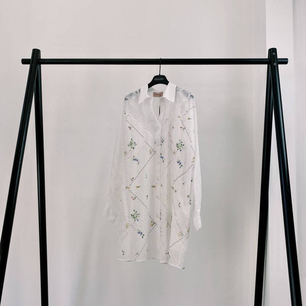 ERMANNO FIRENZE  '21: Hemdjurk met broderie anglaise