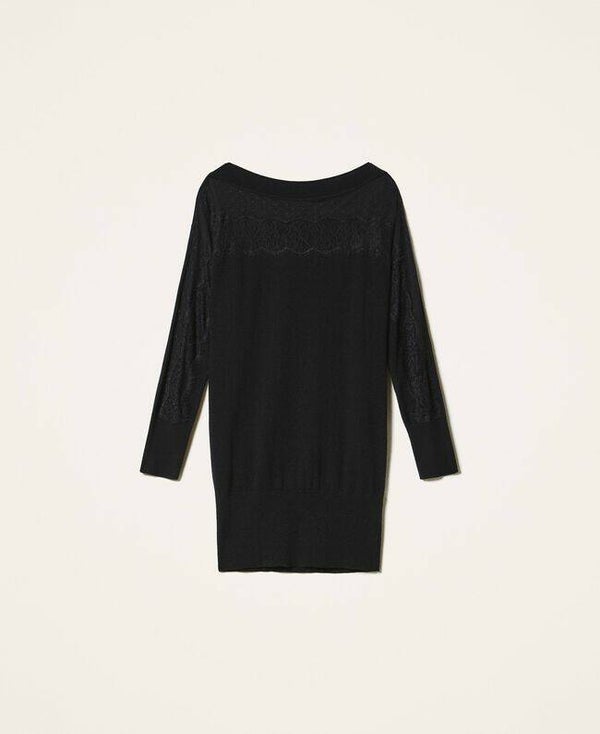 FW '20 Twinset: gebreide jurk met kant en tulle