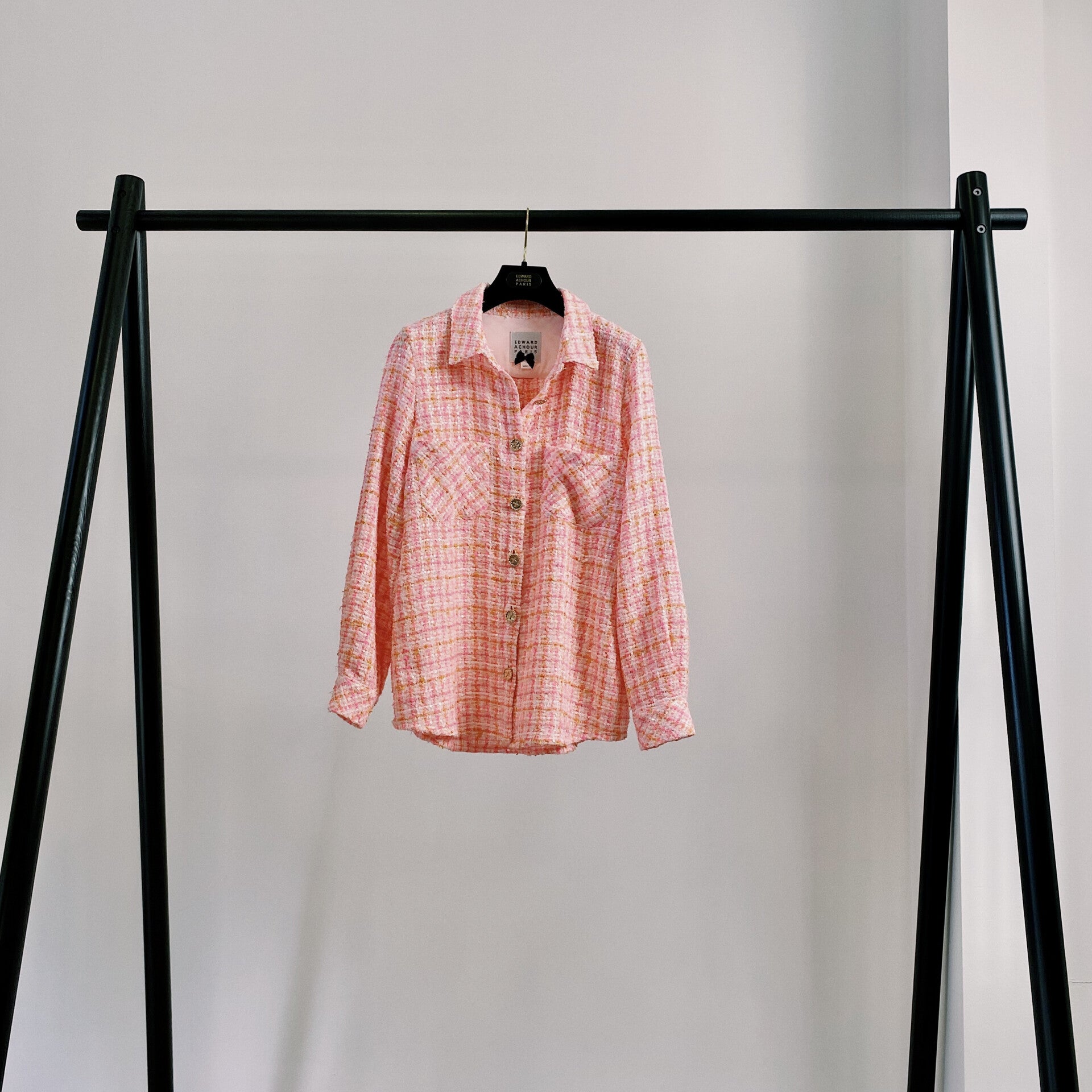 EDWARD ACHOUR SS '21: Overhemd met pailleten