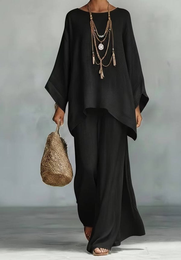 Elegant round neck 2pc set