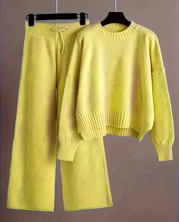 Autumn Comfortable And Breathable Waffle Texture Two-Piece Set: