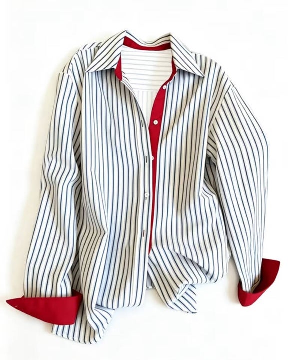 Long sleeve loose lapel blouse