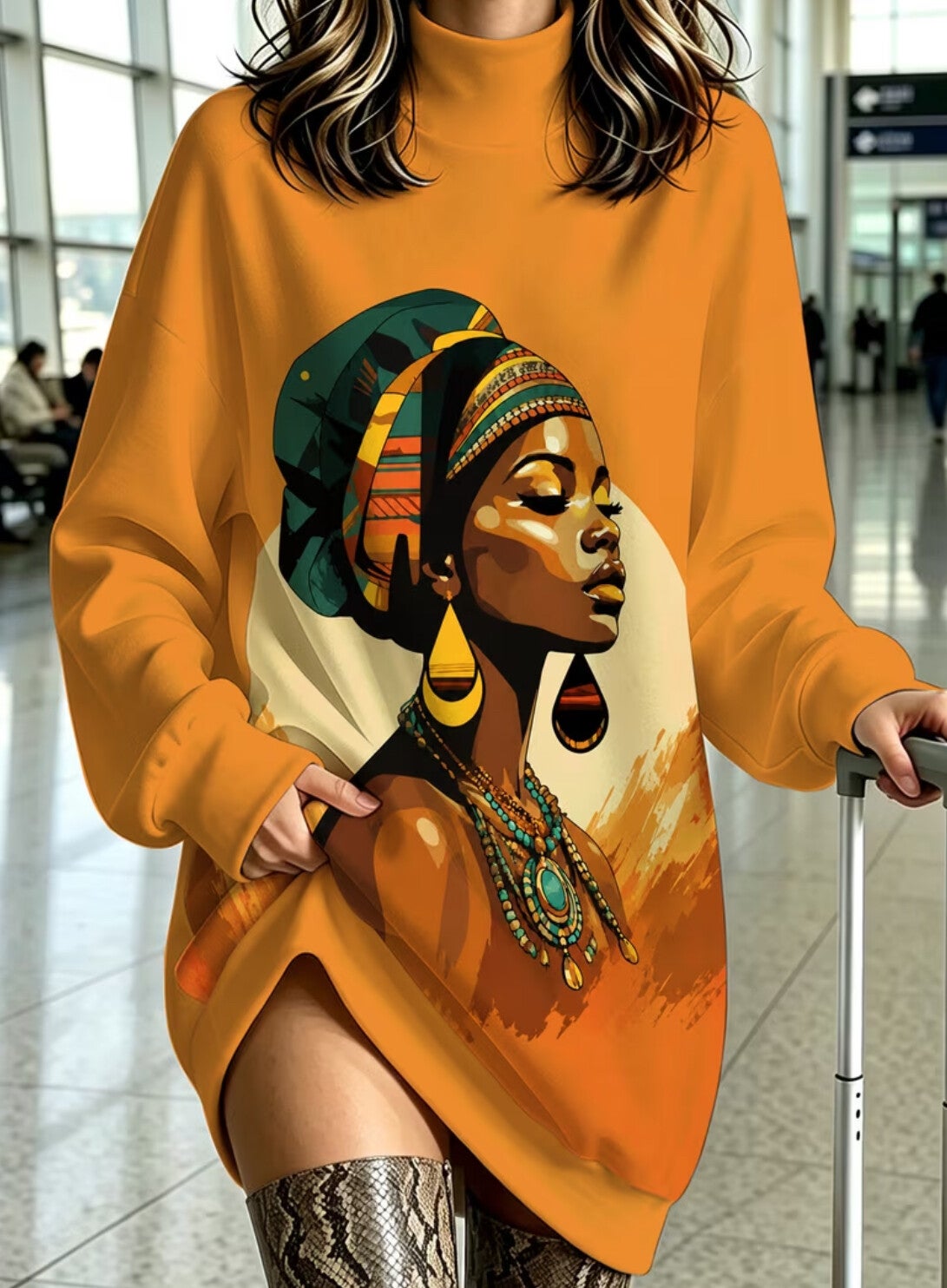 geometric digital print sweatshirt