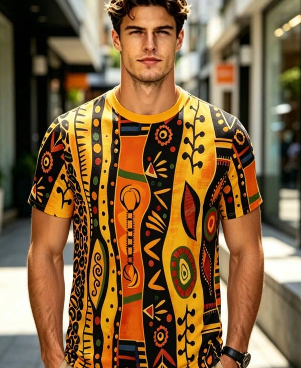 Men African Dashiki Tribal t shirt