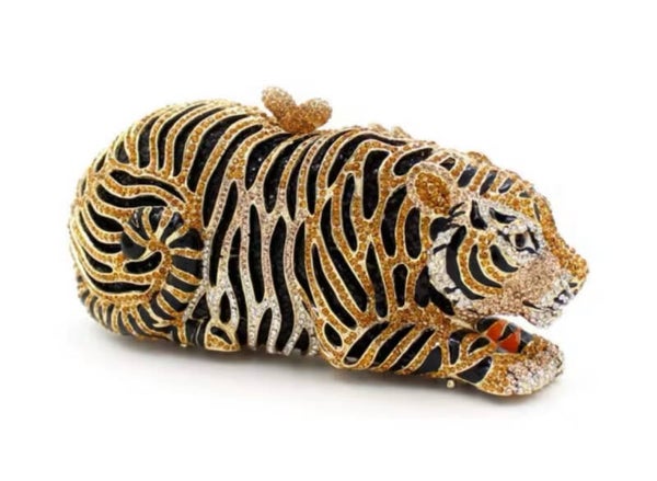 Tiger-shaped evening clutch