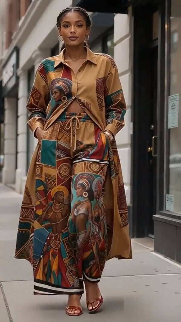 2 pcs. African Long Sleeve Two Piece Set