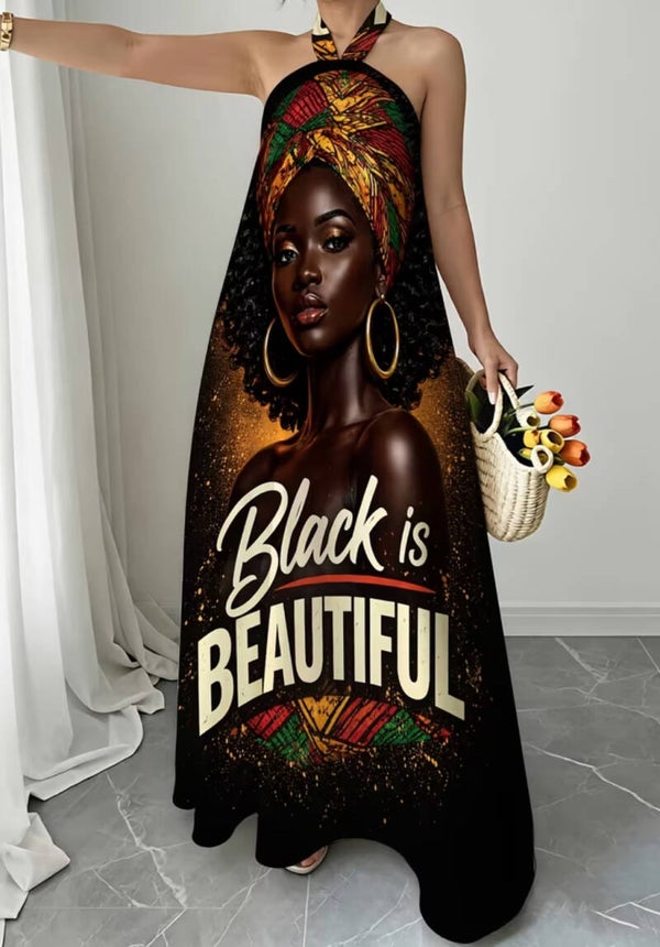 African American Printed maxi dress