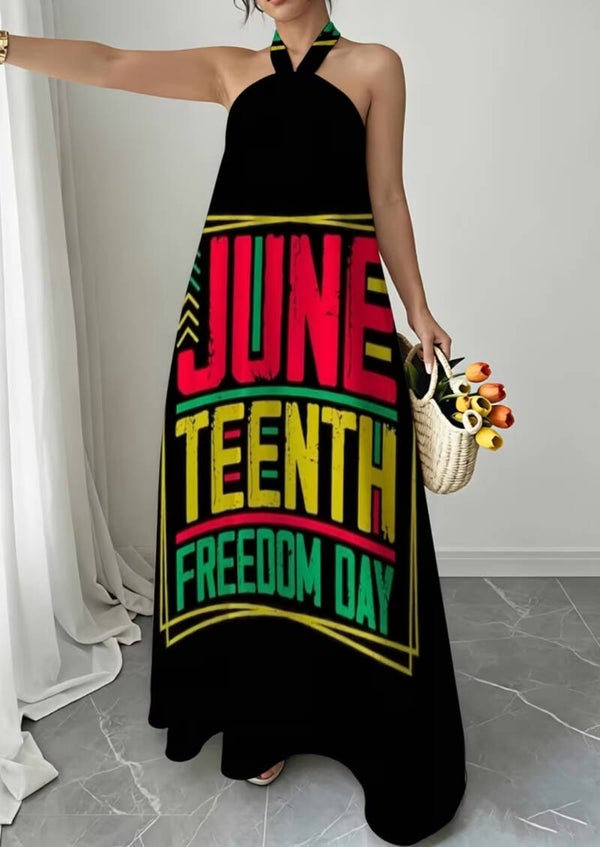 Juneteenth Freedom Day halter Dress