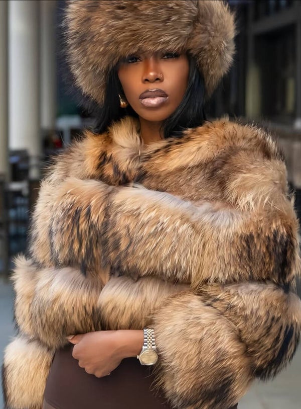 Faux cropped jacket, hooded short coat